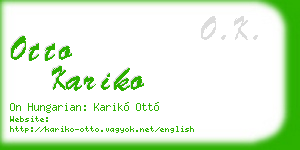 otto kariko business card